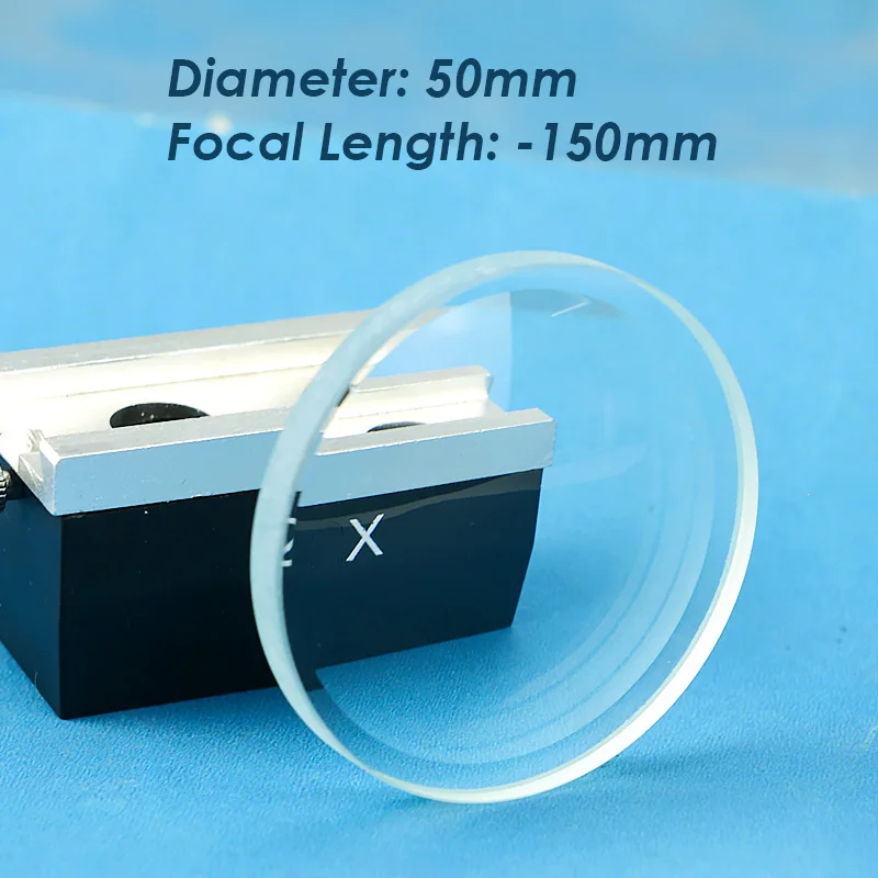 Plano Concave Lens 50mm Focal Length -100mm -150mm -200mm Optical Glass Double Concave Lens 2PCS