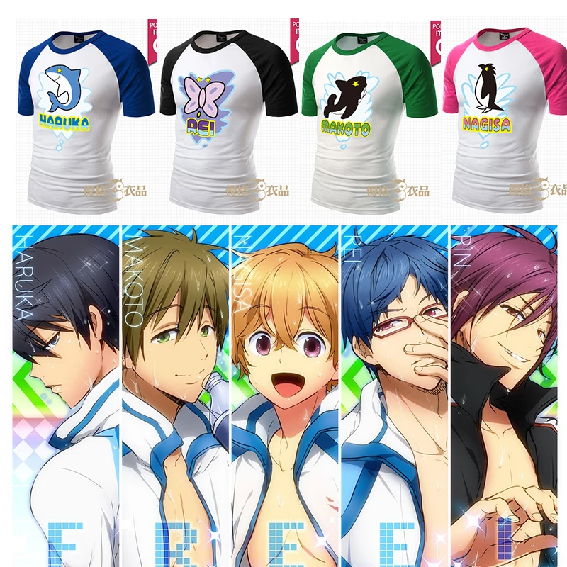 Free ! iwatobi swim club cosplay costume Rei Ryugazaki Cosplay Costume Nagisa Hazuki Unisex T-shirt Tee