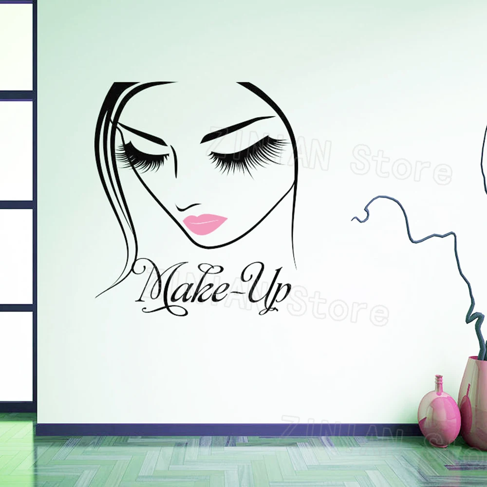 Make-Up Artist Sign Wall Decal Makeup Design Beauty Salon Maquillage Fashion Style Image Cosmetic Cosmetology Vinyl Sticker Z385