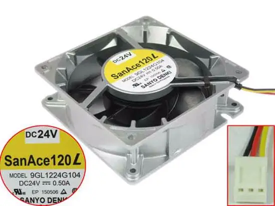 

Sanyo Denki 9GL1224G104 DC 24V 0.50A 120x120x38mm 3-wire Server Cooling Fan