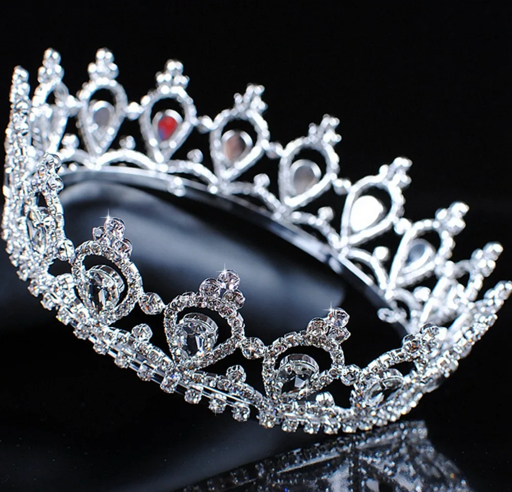 

Luxurious Queen Princess Crowns Tiaras Austrian Rhinestones Clear Crystal Wedding Bridal Pageant Prom Party Headpiece