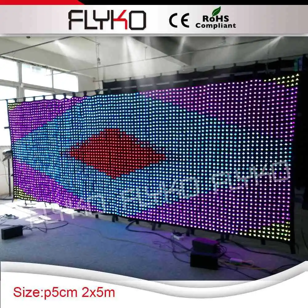 P50mm led soft display led stage curtain with PC controller