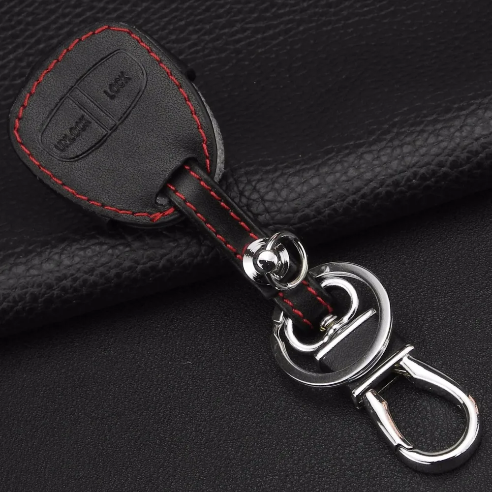 jingyuqin Remote Control Leather Key Cover Case For Mitsubishi outlander ex Lancer Asx Pajero 2 Button Car KeyChain