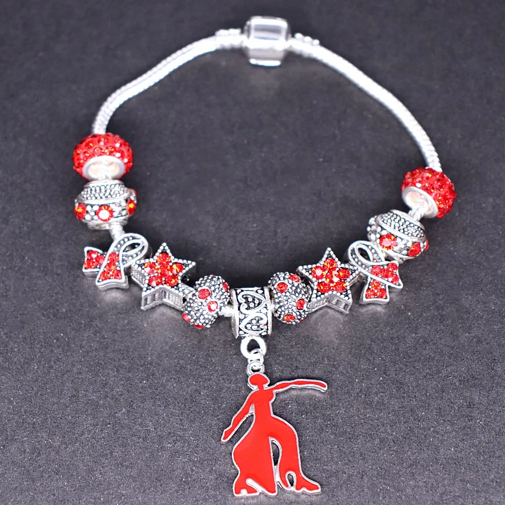 DOUBLE NOSE Greece Greek Sorority Fraternity Brotherhood DST Red Delta Fortitude Bracelets Snake Chain Big Hole Beads Jewelry