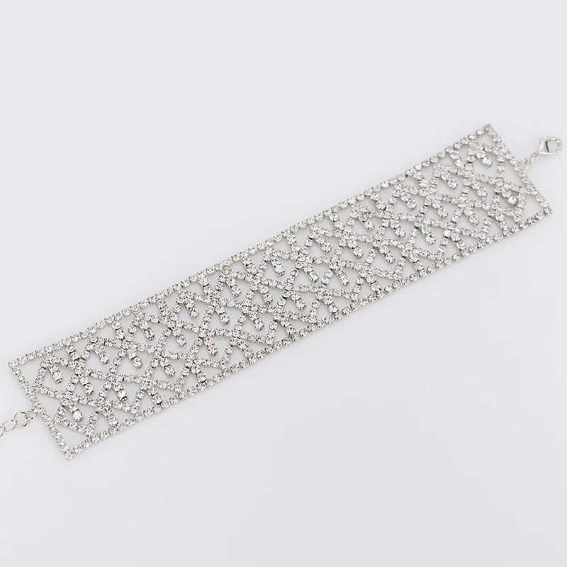 YFJEWE Wedding Bracelets & Bangles Silver Plated rhinestone Chain Luxury Austrian Crystal Bracelet Women Classic Jewelry B055