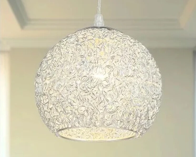 

New Modern Nordic E27 Round Aluminum Wire BALL Pendant Lamp Light Fixture for Dining room Kitchen bar Lighting free shipping