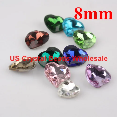 Бесплатная доставка! Оптовая продажа, 200 шт./упак., 8 мм, 4831, Заостренное сердце, кристалл, необычный камень, 21 цвет (можно выбрать цвет)