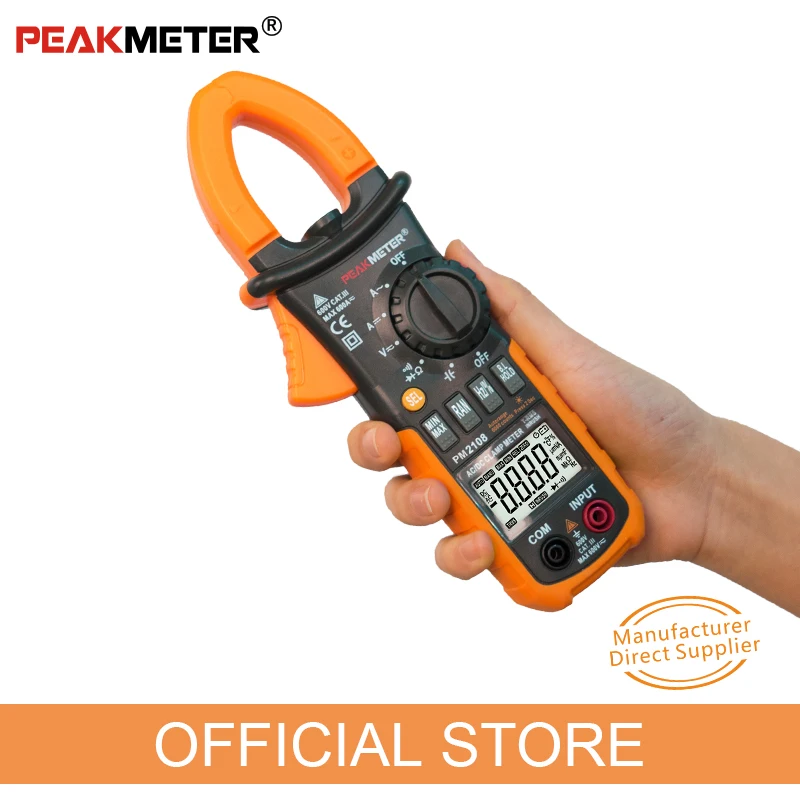 Current Clamp Meter PEAKMETER PM2108  MS2108A  MASTECH pliers ammeter Capacitance Tester AC DC amperimetric clamp multimeter