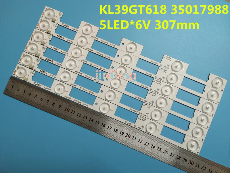 

100pcs LED backlight lamp strip for 39Inch TV KL39GT618 35017988 35017990 5 LEDs*6V 307mm original