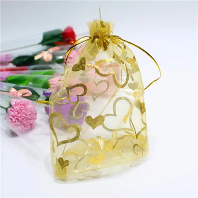 100 Pieces/Lot 13x18Cm Organza Bag Jewelry Tulle Drawstring Bag Jewellry Packaging Display&Jewelry Pouches Wedding Gift Package