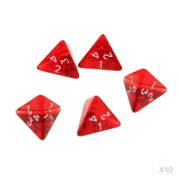 Pack of 50 Gem Multi-Sided Dices Polyhedral Dice Set D4 D&D TRPG Cup Board Game