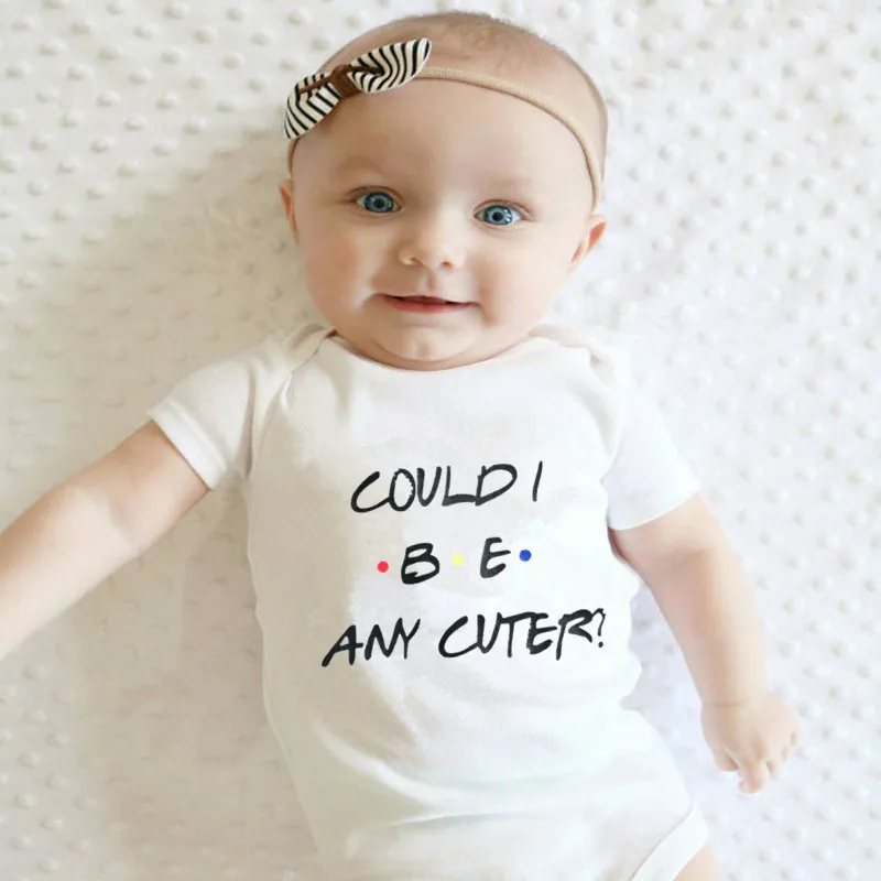 COULD I BE ANY CUTER Newborn Toddler Baby Boy Girl Outfit Costume Romper Short Sleeve Clothes Baby Girl  Jumpsuit Cotton