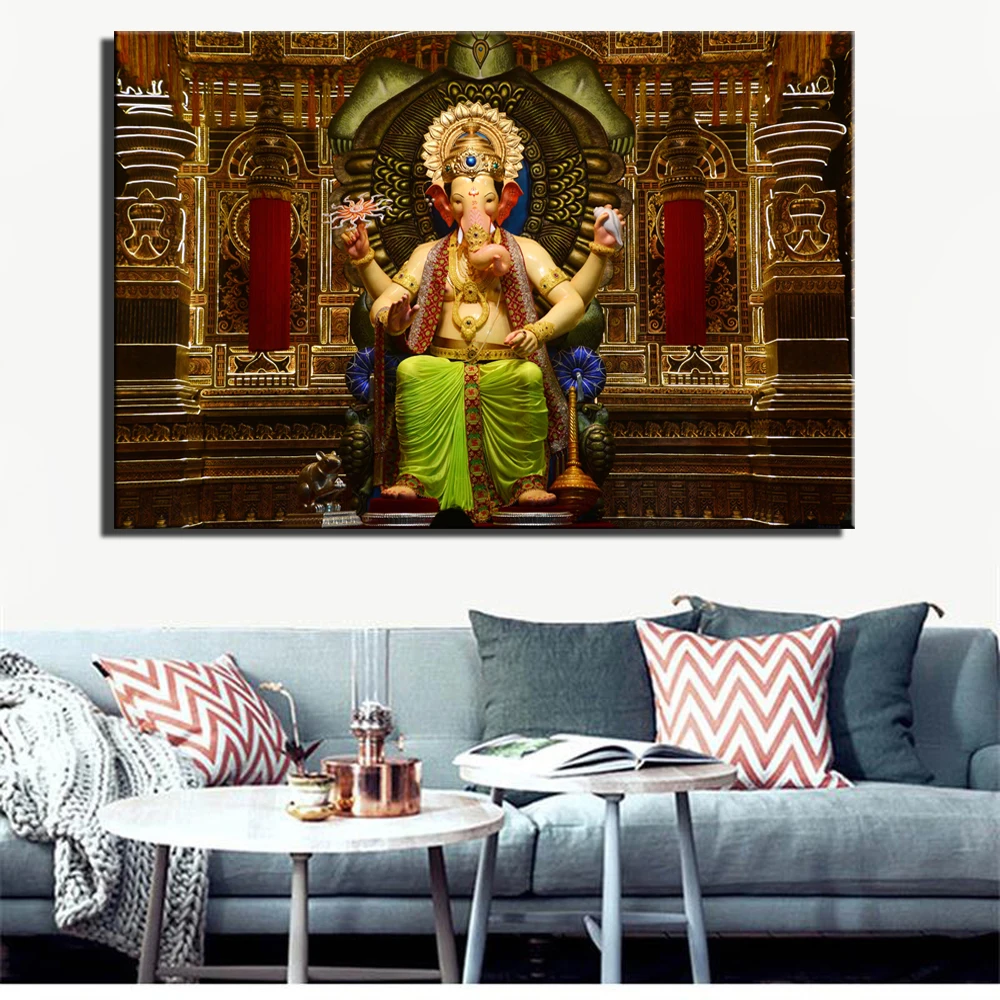 Hindu God Ganesha Wall Posters And Prints Large Size Lord Ganesha Hinduism Religion Cuadros Pictures Foe Home Wall Decoration