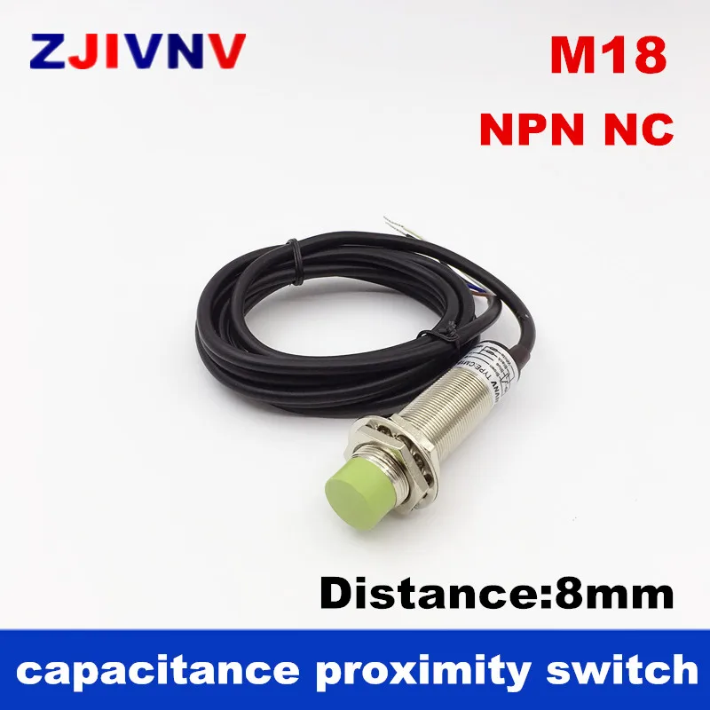 10pcs CM18-3008NB M18 Three Wire DC NPN NC 1-8mm distance measuring capacitive proximity switch Approach Sensor Cylindrical