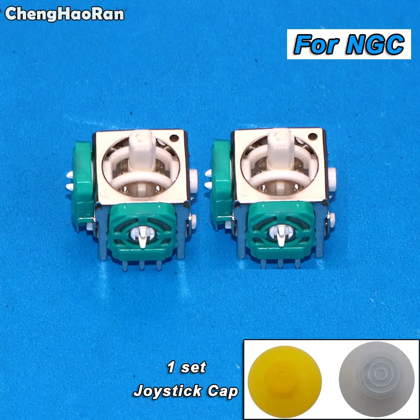 

ChengHaoRan For Nintendo GameCube Controller Left & Right 3D Analog Joysticks Replacement with 2x Thumbstick Caps For NGC