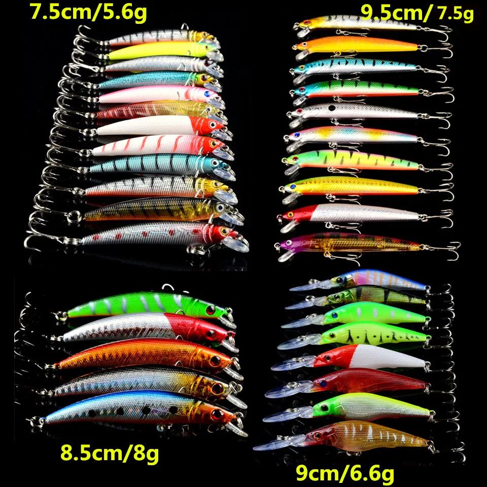 New 35pcs/Set Fishing Lures  High Quality Fishing Wobblers Mixed 4 Model Minnow Bait Artificial Bass Crankbait Fishing Tackle