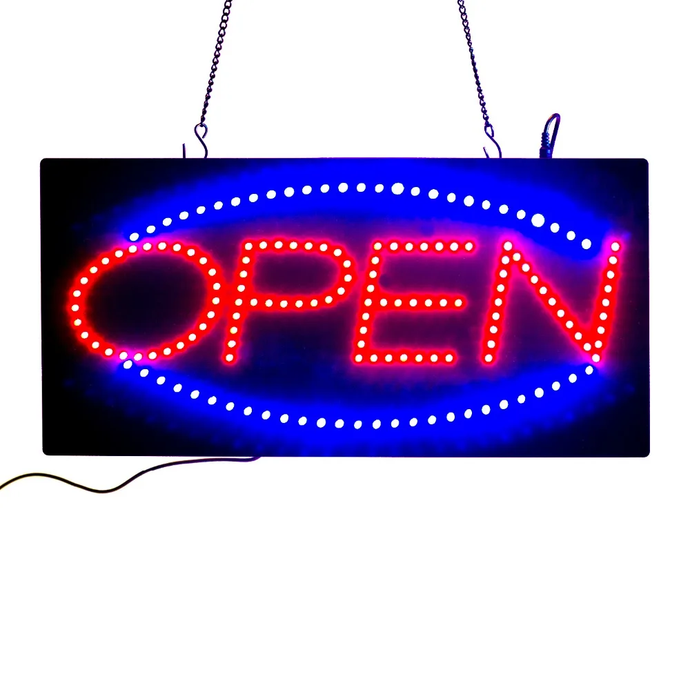 

19in Animated Led Neon Light Ultra Bright Business OPEN Sign for Beer Bar Store Brightness Inscription Commercial Decor Lights