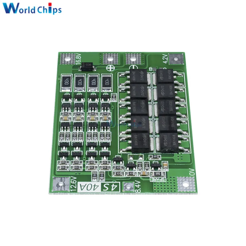 4S 40A Li-ion Lithium Battery Charger Module Protection Board PCB BMS 18650 Lipo Cell Module w/Balancer For Drill Motor