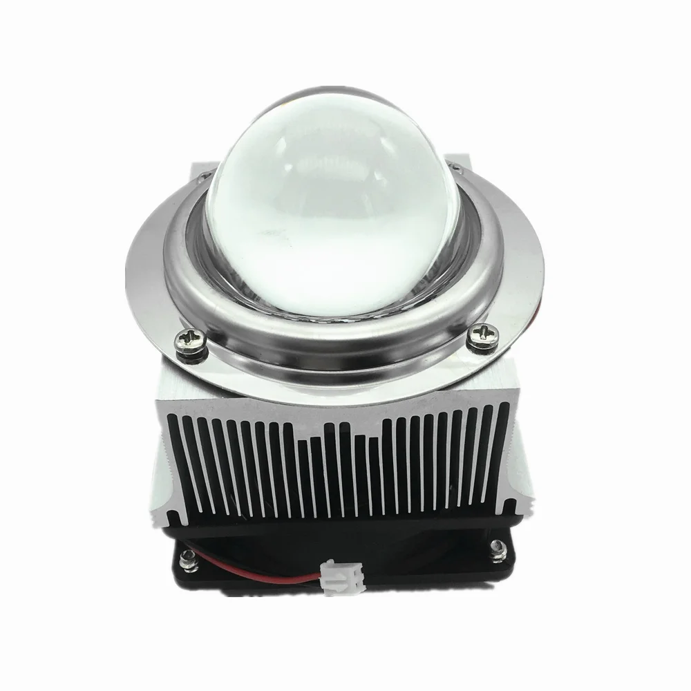 20W - 50W High Power LED Aluminium Heat Sink Cooling Fan + 80 Degree 66mm Optical Glass Lens +Silicone Ring + Fixed Bracket Set