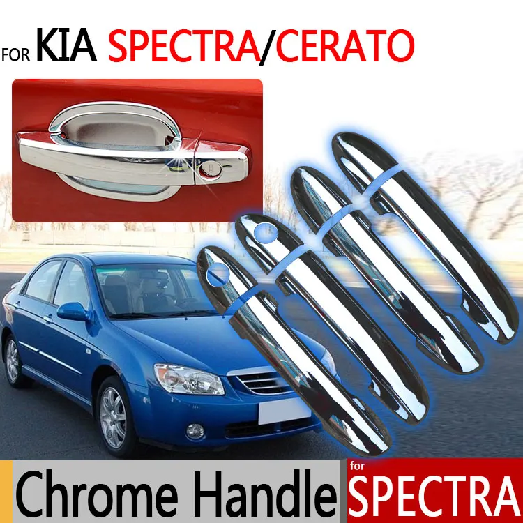 For KIA Spectra 2004-2009 Cerato Chrome Trim Exterior Door Handle Covers 2005 2006 2007 2008 Accessories Stickers Car Styling