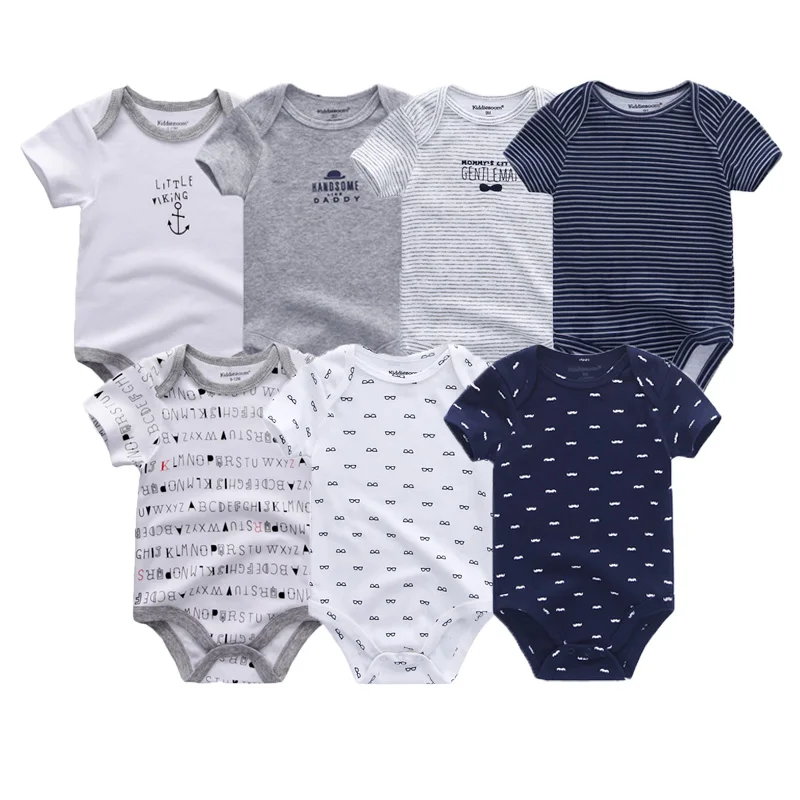 Barboteuse 100% coton pour nouveau-né, combinaisons pour bébés filles et garçons, vêtements pour enfants, 7 pièces/lot