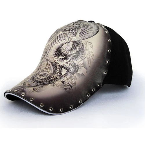 Imagen 2 del producto Gorras de béisbol con estampado 3D de dragón chino para Hombre, ropa de calle para mujer, gorra de Hip Hop con remaches, gorra de camionero Vintage, Gorras para Hombre 2026