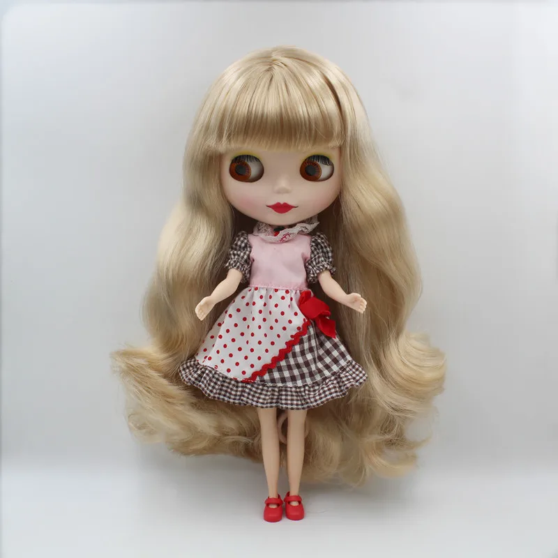 

Blygirl,Blyth doll,Golden bangs, curly hair, normal body, 7 joints, 1/6 dolls, frosted face, 30cm, can be replaced