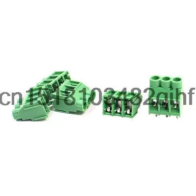 5Pcs KF635 6.35mm 4-Pin Plug in PCB Screw Terminal Barrier Block Connector