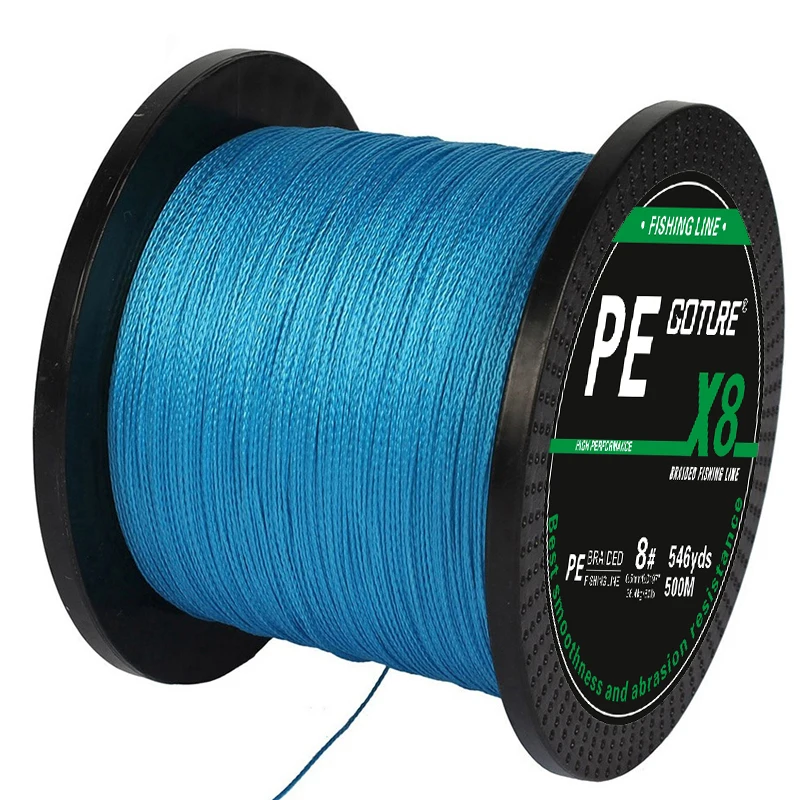 Goture 8 STRANDS 500m PE Braided Fishing Line Super Strong Japan Multifilament Fishing Line 17 22 30 39 45 51 55 74 87 108LB