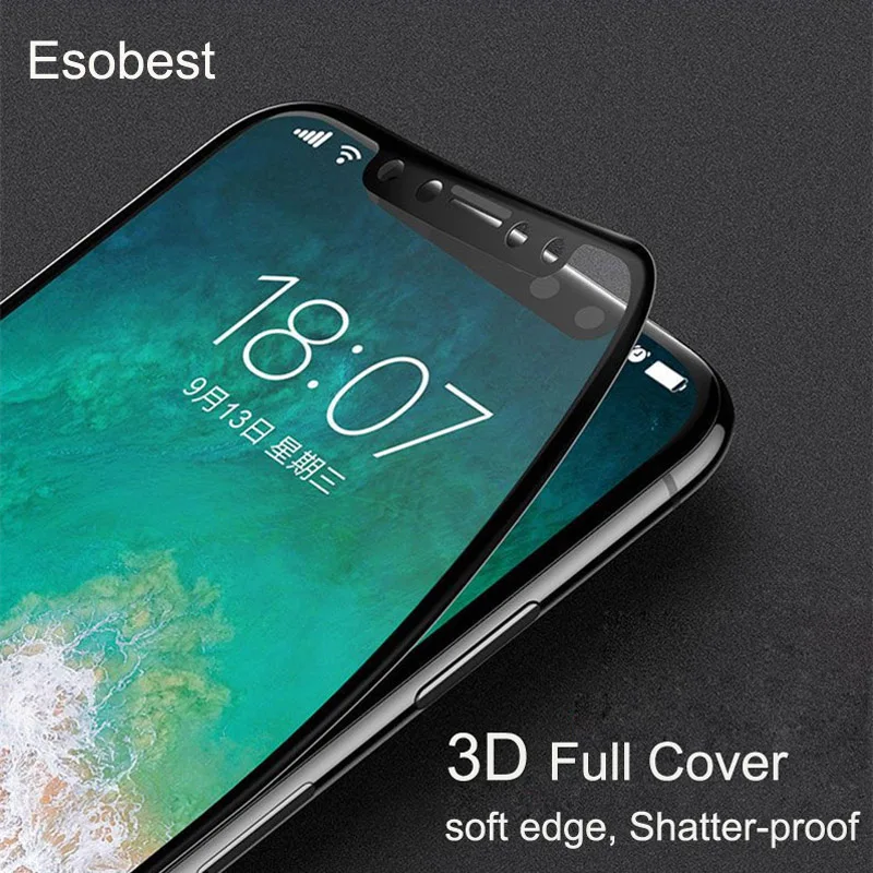 Esobest 3D soft Edge Full Cover Tempered Glass For iPhone 6 S 6S 78 Plus Screen Protector premium Protective film for iphone x