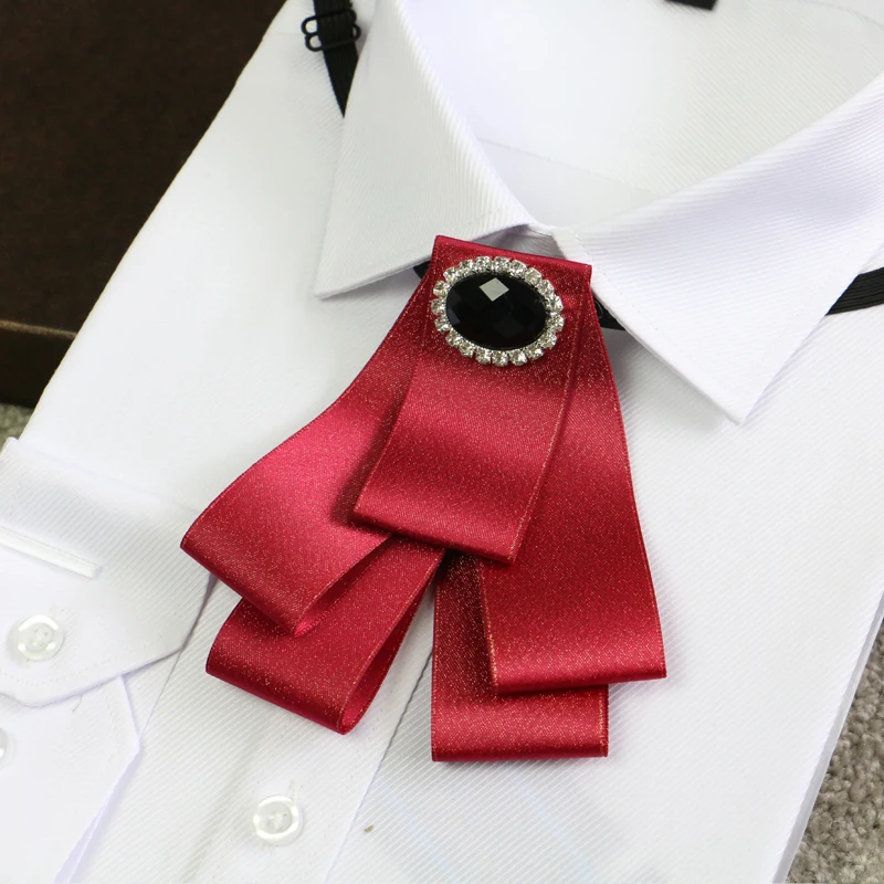 

New Free Ship fashion casual Men's male British style show hosted wedding banquet groom pure handmade diamond collar tie dress