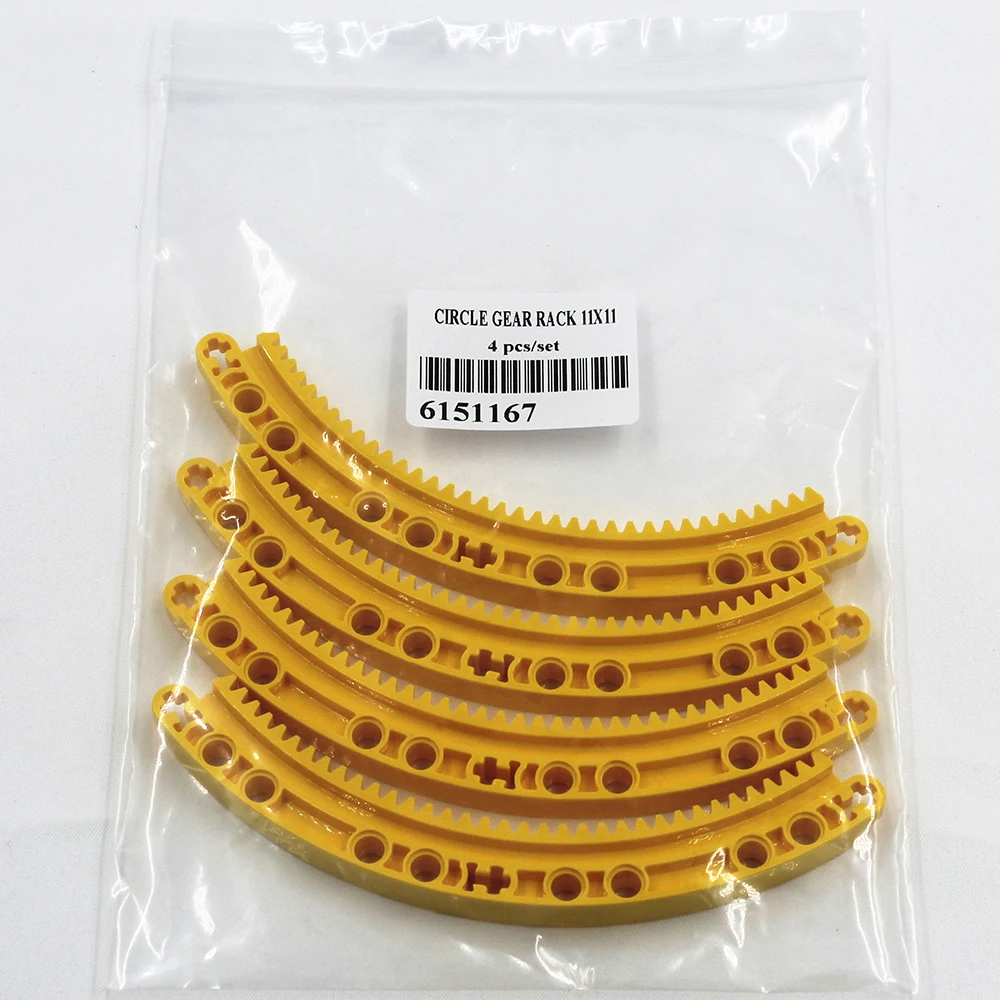 Self-Locking Bricks -- MOC Technical Building Blocks 4PCS/set CIRCLE GEAR RACK 6151167 11X11 compatible with major brand