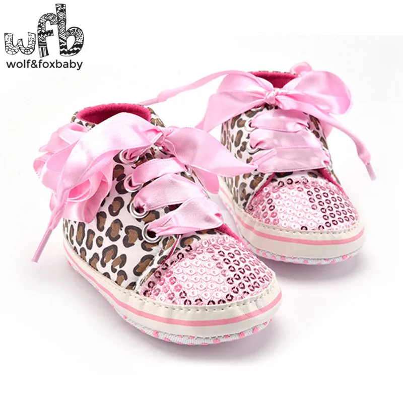 

Retail first walkers Soft Bottom Antiskid Leopard flower bling fashion Baby Shoes Newborn infant Toddler summer