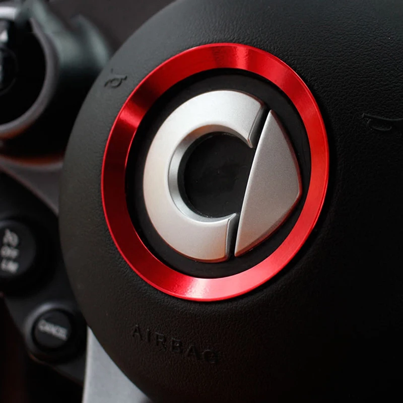 Automotive Accessories Car Steering Wheel Cover Shell Interior Car Decoration Metal Ring Styling for smart fortwo forfour 453