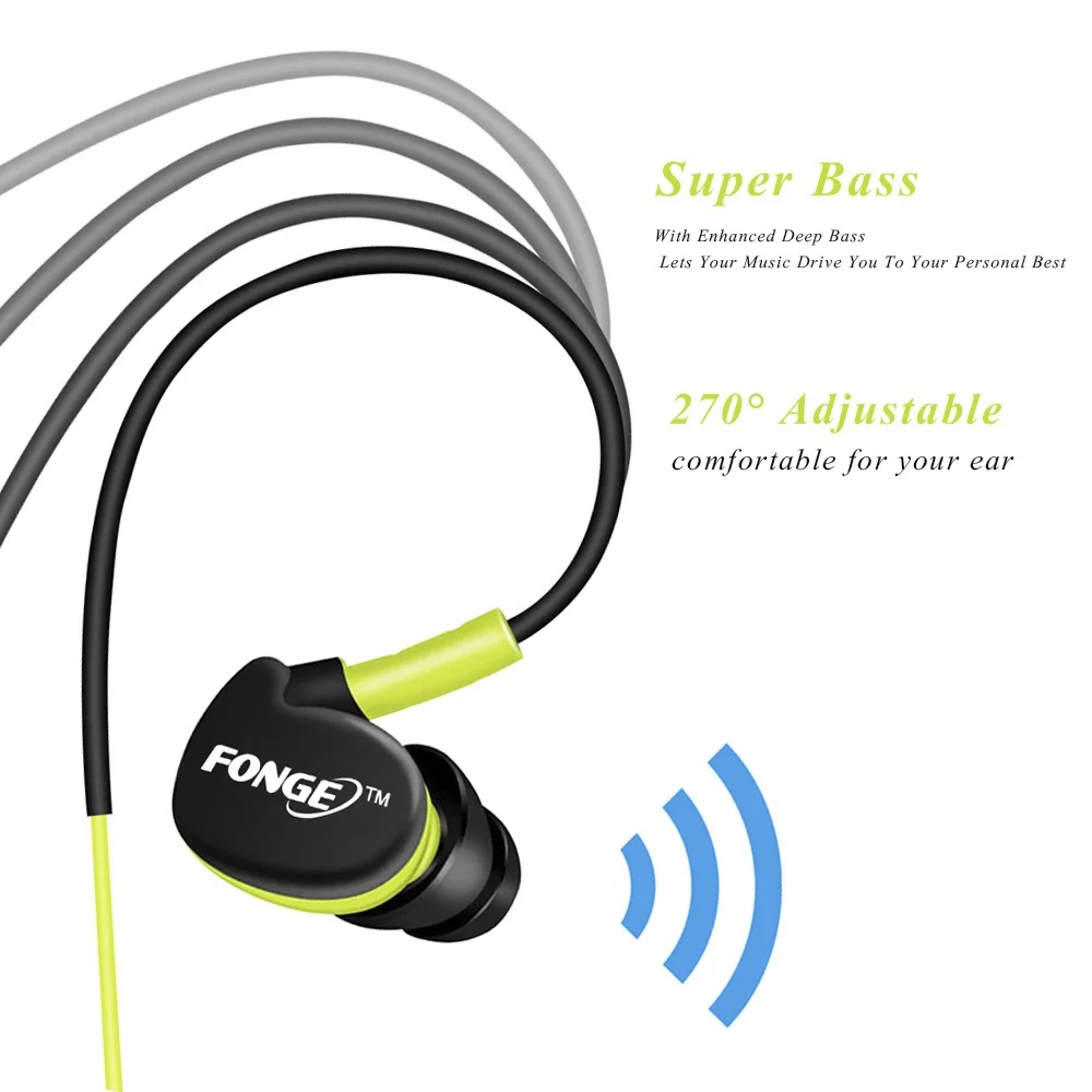 3.5 mm Stereo Earphones Sport Running Headset Super Bass Headset IPX5 Waterproof HIFI Handsfree Earbuds With Mic For Xiaomi