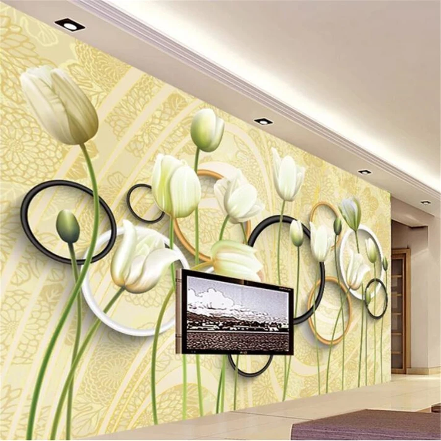 

beibehang Custom wallpaper living room mural 3D flower TV background wall 5d papel de parede wall papers home decor 8d wallpaper