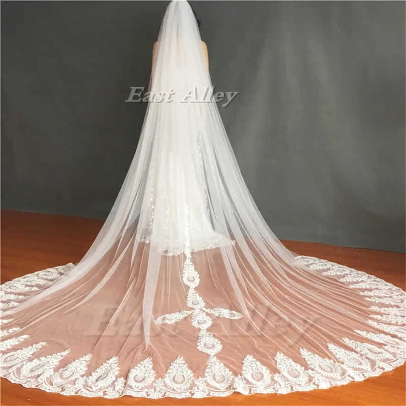 High Quality 3M Cathedral Length Wedding Veil Lace Bridal Veil Long Veil Wedding Accessory