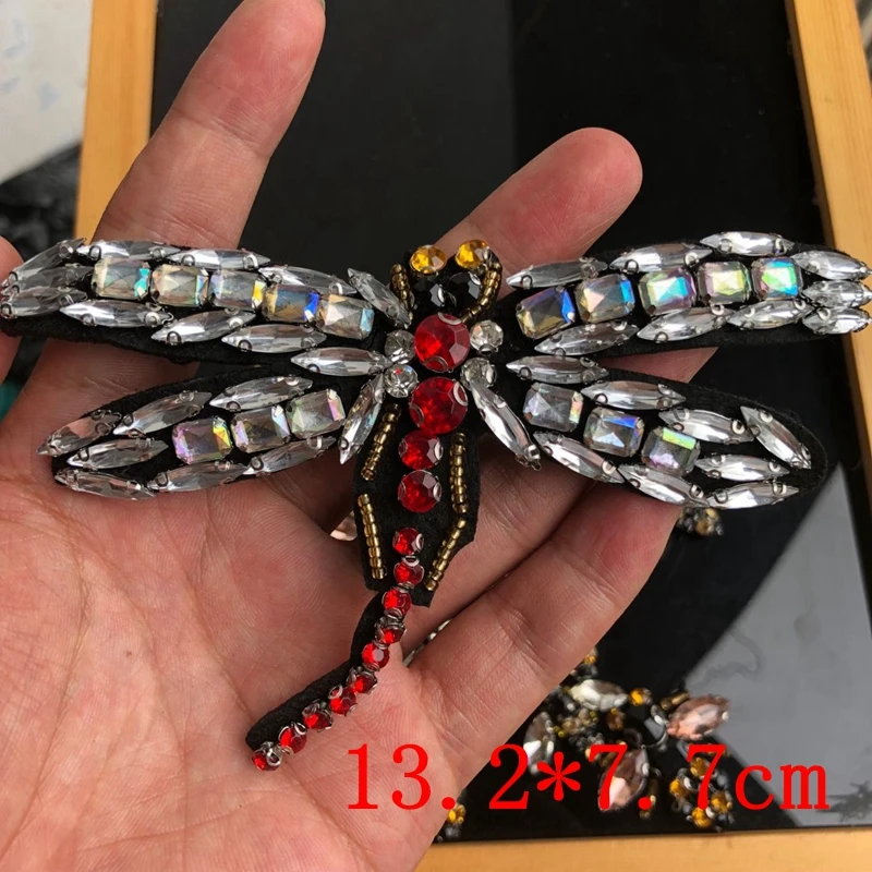 Manual Nail Bead Sequins Patch Stick Bee Applique Patch Embroidery Clothing Decoration Dragonfly Patches