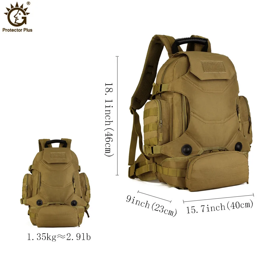 Mochila tática de acampamento camuflagem para homens e mulheres, caminhadas ao ar livre, bolsas esportivas, mochila do exército Molle, mochila de