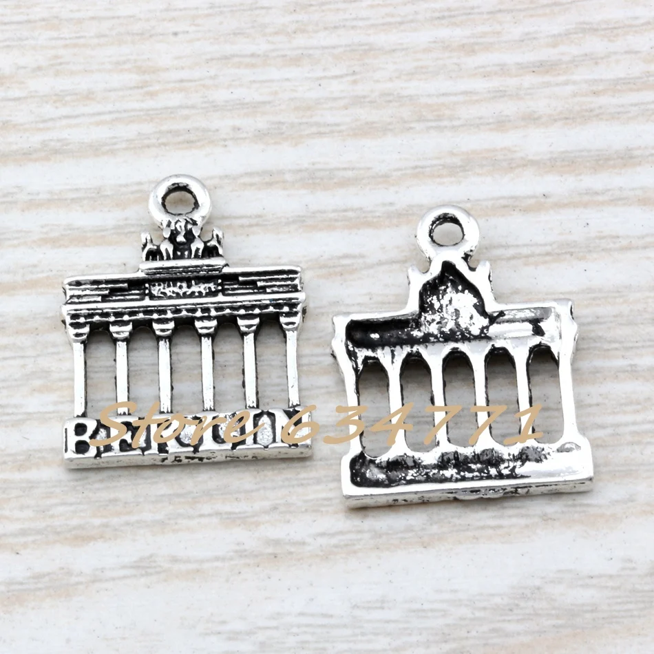 10 sztuk Alloy Brandenburg Gate Berlin Landmark Trip Charm zawieszki na komponenty do wyrobu biżuterii 18*23.5mm A-106