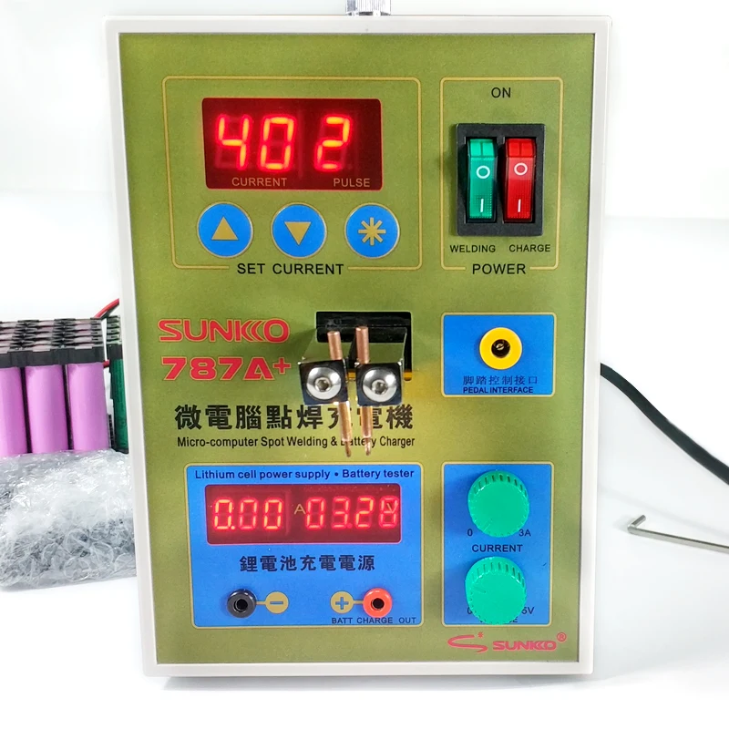 SUNKKO LED Pulse Battery Spot welder 787A+ Spot welding Machine Micro-computer 18650 micro welding with LED light