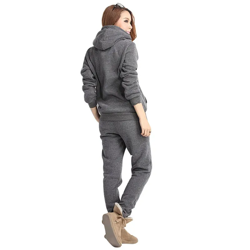 Women Tracksuits Autumn Winter 3 Piece Set Hoodies + Vest + Pants Sport Suit Letter Printed Fleece Jogging Running Suits Female