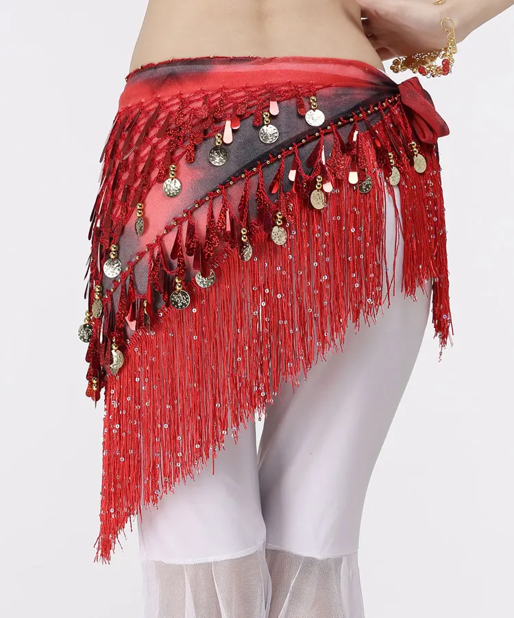 Coins Belly Dance Waist Chain Hip Scarf Bellydance Belt Dance Wrap Dancing Costume Dance Hip Scarf Coin Belt Cahin