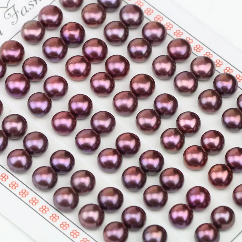 Perfect Pearl Jewelry,Wine Red Color,6-7mm Genuine Freshwater Pearl Loose Beads,Matched Pearl Pairs Offer