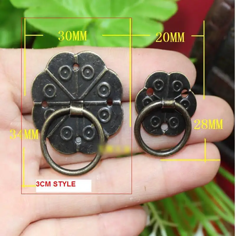 100 stücke 3 cm antiken griff metall süchtig hands plum blossom karton schublade archaize holzetui box tür schrank griff