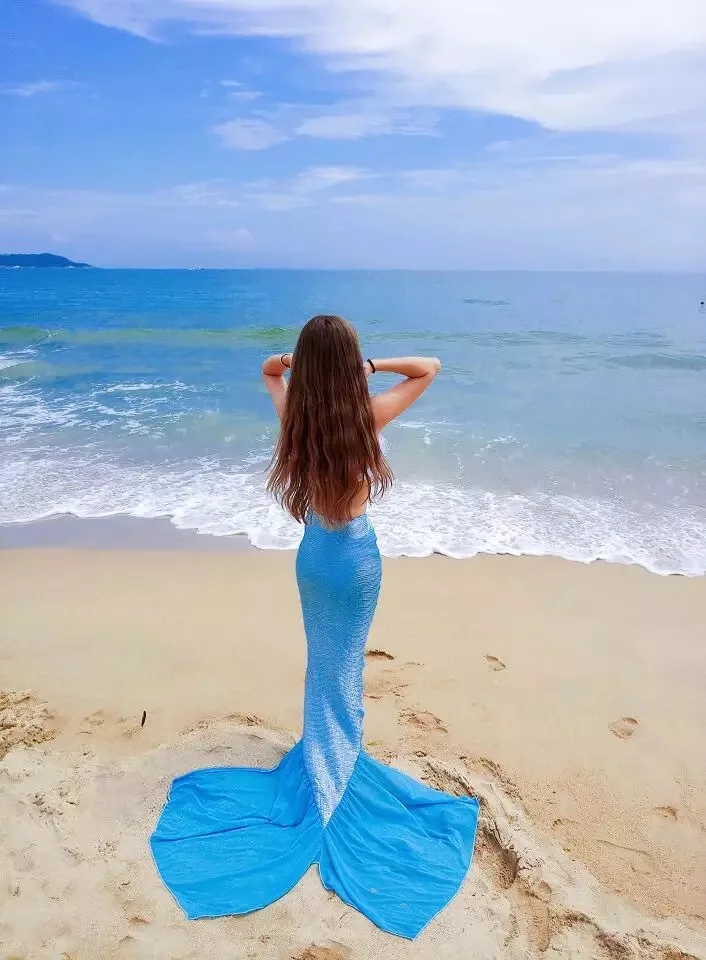 2019 Sexy Deluxe Mermaid Tail Skirt Halloween shell Adult Princess Cosplay Costume Sexy Women Masquerade Fancy Party Dress