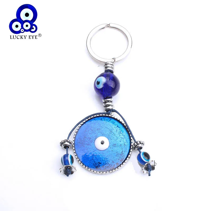 Lucky Eye Turkey Evil Eye Keychain Alloy Owl Leaf Turtle Hamsa Hand Car Keyring For Men Women Jewelry EY1083