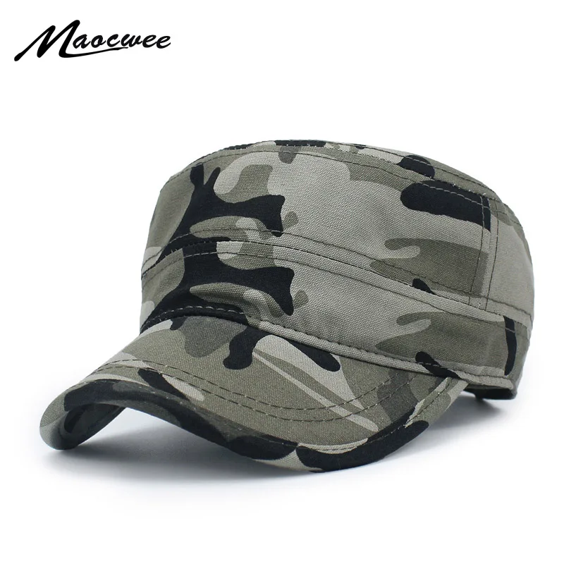 Army camouflage Flat Top Mens Women Caps Hat Adjustable Casual Military Hats for Men Snapback Cadet Military Patrol 2018 New