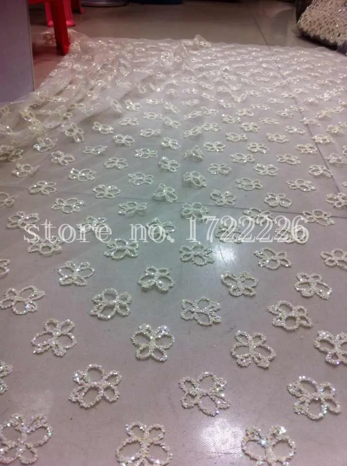 white butterfly glitter lace elegant shining lovely sequin lace flower hand print  for  sawing/wedding dress/veil,send by dhl