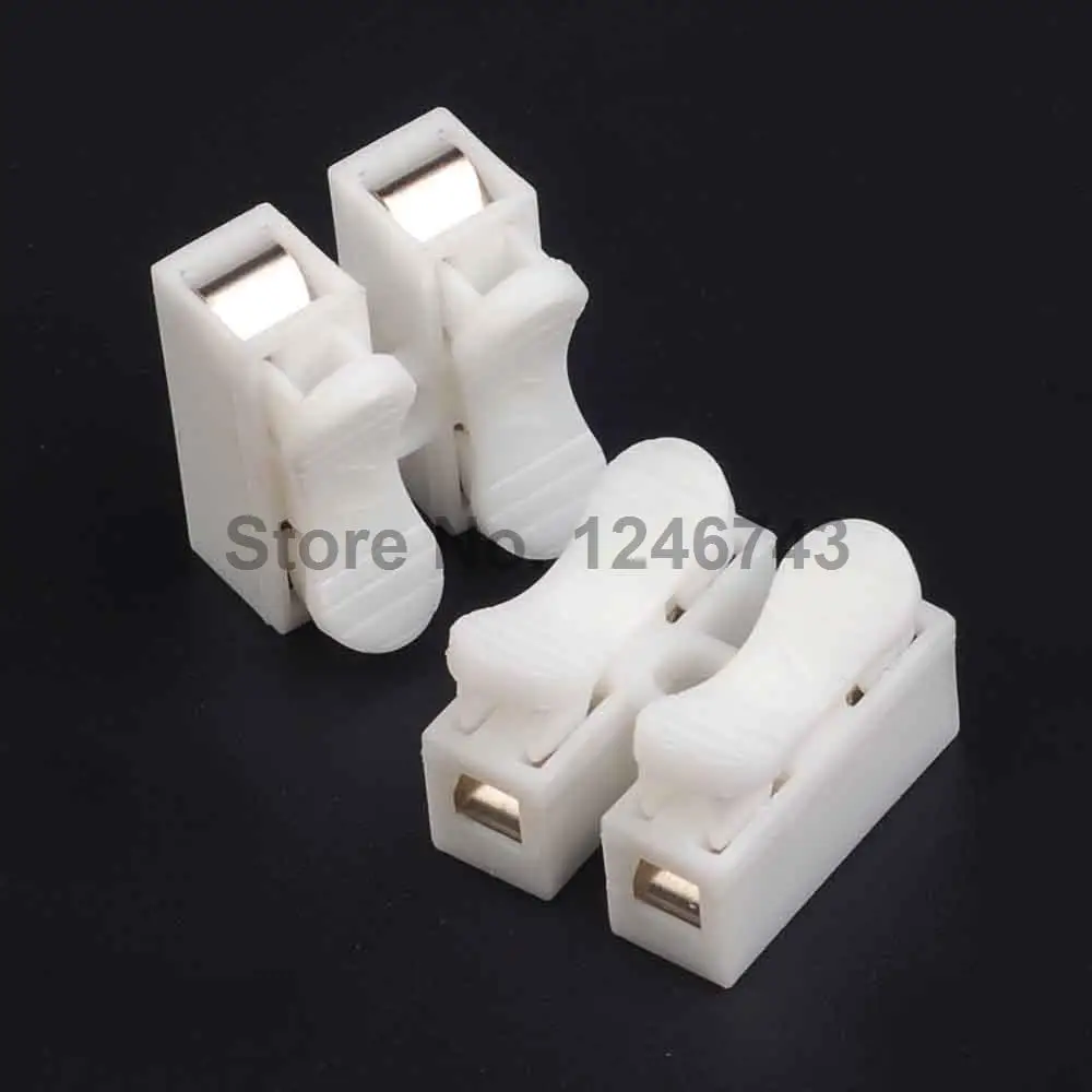 10PCS 2P Spring Connector Wire With No Welding No Screws Quick Connector Cable Clamp Terminal Block 2 Way Easy Fit For Led Strip